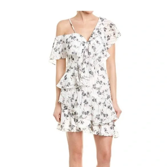 Elliatt Revolve Bloom Floral Print Asymmetric Dress size Women’s Large - Picture 2 of 11